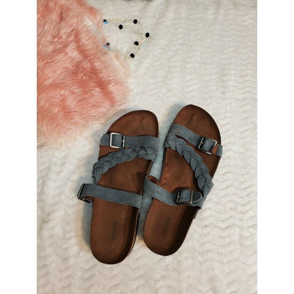 SONOMA waterscape sandals 8.5 blue slip on cork platform